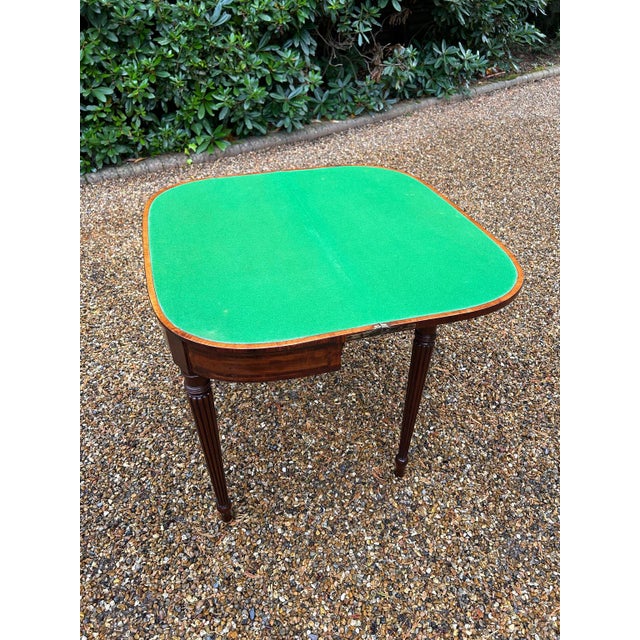 Brown Regency Mahogany D-Shaped Card Table, 1820 For Sale - Image 8 of 12