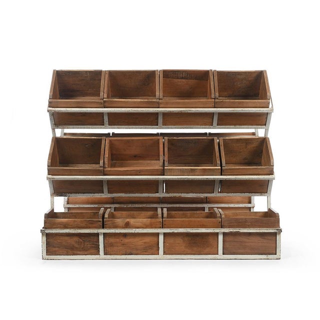 Iron structure 24 wooden trays. Craft furniture vintage wooden and iron. perfect furniture to create a vegetable garden or...