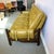 Vintage Olive Colored Vinyl and Walnut Three Seater Sofa For Sale - Image 12 of 12