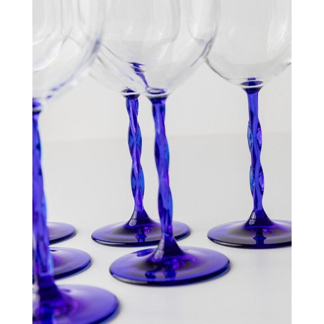 Vintage Murano Glass Wine Glasses, Italy, 1970s, Set of 6 For Sale - Image 9 of 11
