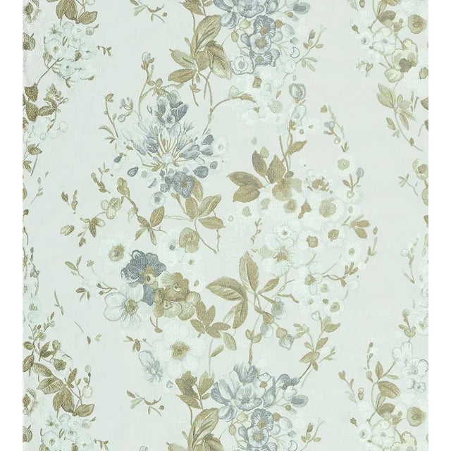 Traditional Sample - The House of Scalamandré Antonella Lampas Fabric, Grey Garden For Sale - Image 3 of 3