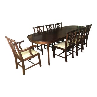 Cherry Chippendale Dining Table & 8 Chairs Can Be Sold Separately For Sale