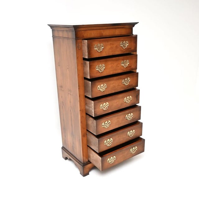 Yew Wood Wellington Chest of Drawers, 1950 For Sale - Image 4 of 11