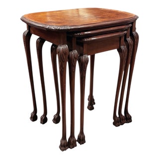 Vintage Walnut Nesting Tables, 1920s, Set of 3 For Sale