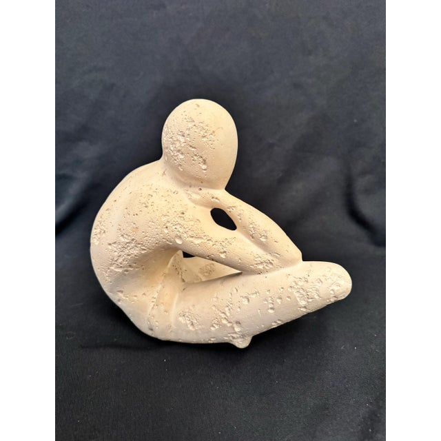 Post modern plaster sculpture by Jaru Medium is plaster. Fine abstract sculpture capturing a man in deep thought