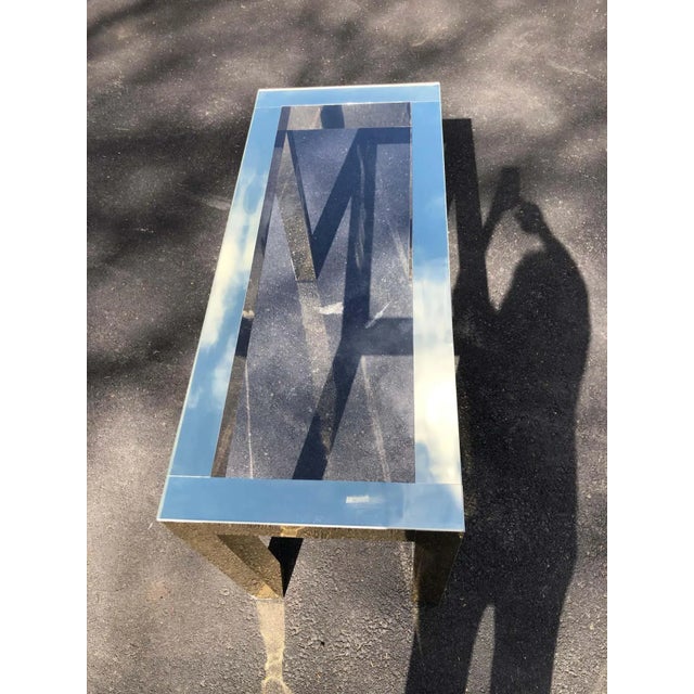 Mid-Century Modern Brass and Glass Console For Sale - Image 10 of 12