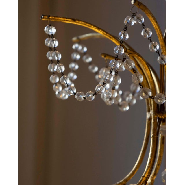Gold 18th Century Maria Teresa Gilt Iron and Crystal Chandelier For Sale - Image 8 of 10