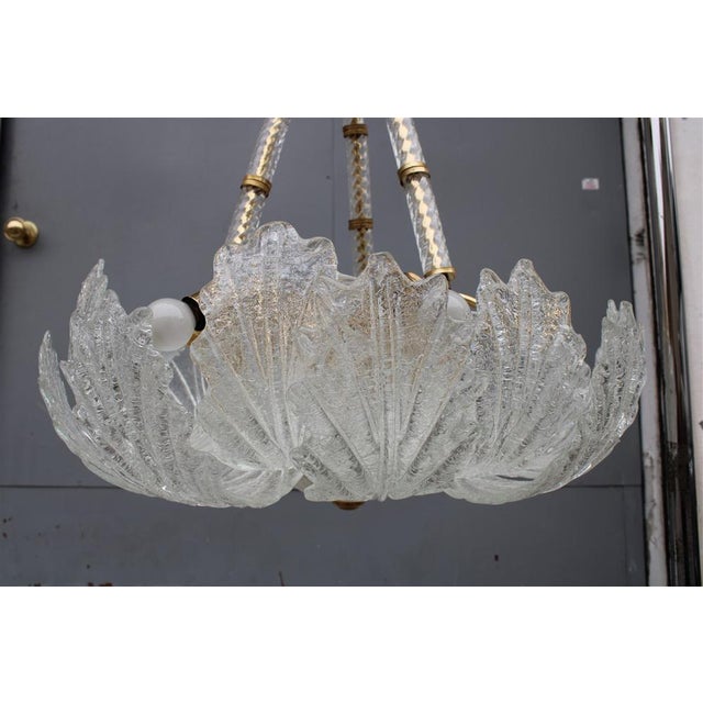 Italian Flower Ceiling Light in Murano Glass & Metal, 1970s For Sale - Image 9 of 18