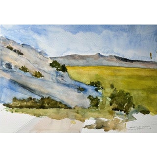 Split Rock, Wyoming by Timothy J. Standring | Watercolor on paper Landscape of Split Rock in Wyoming For Sale