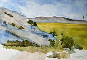 Split Rock, Wyoming by Timothy J. Standring | Watercolor on paper Landscape of Split Rock in Wyoming