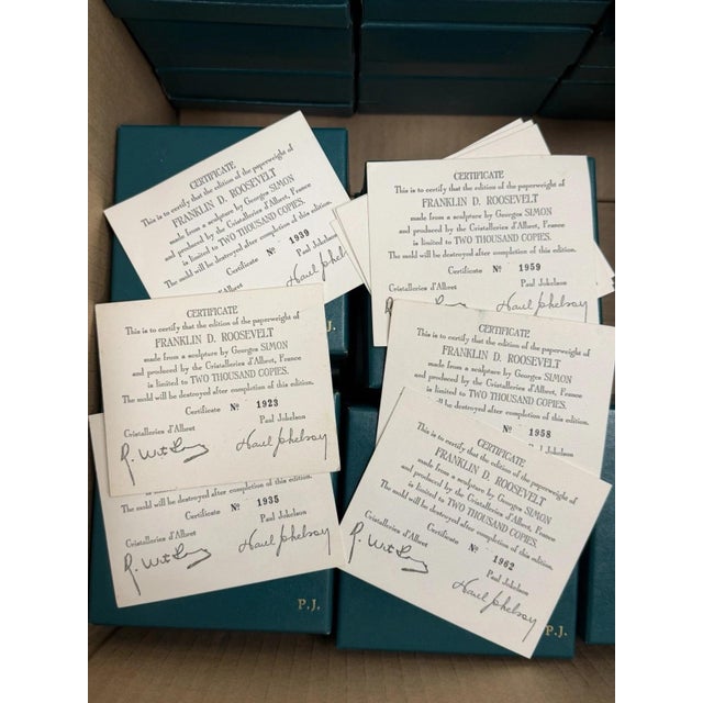 Cristal d'Albret France Franklin D Roosevelt Sulphide Paperweight Faceted Purple For Sale - Image 15 of 17