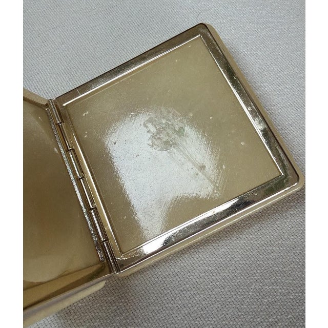 Vintage Alabaster Trinket Box Cream Floral Violet Italy Square Stone For Sale - Image 9 of 16