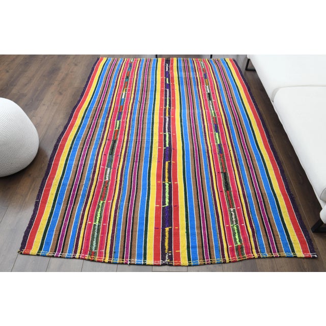 Vintage Turkish Hand-Knotted vintage rug is a semi-antique vintage runner rug.'70s Eastern region of Turkey's unique rug...