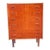 Mid-Century Danish Modern Teak Tallboy Dresser | Six Drawers With Carved Oval Pulls For Sale