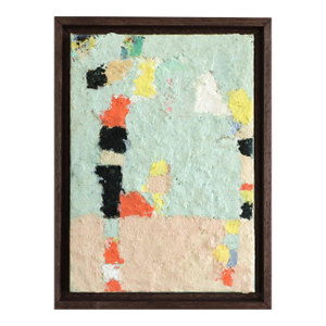 Contemporary 'Things Far and Near' Original Mini Abstract Oil Painting by British Artist Lloyd Durling, Framed