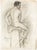 Academic Male Figure Study and Seated Male Nude - Brown C. 1915 For Sale - Image 9 of 18