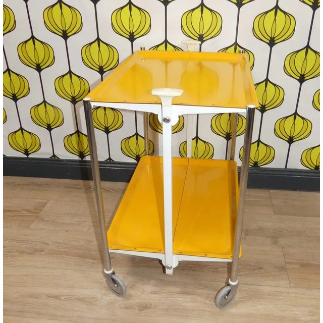 Bar Cart Table in Yellow, 1960 For Sale - Image 4 of 12
