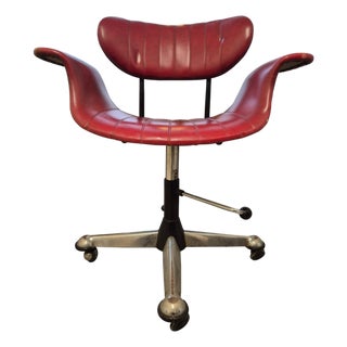 Vintage Italian Swivel Office Chair by Gastone Rinaldi for Rima, 1950s For Sale