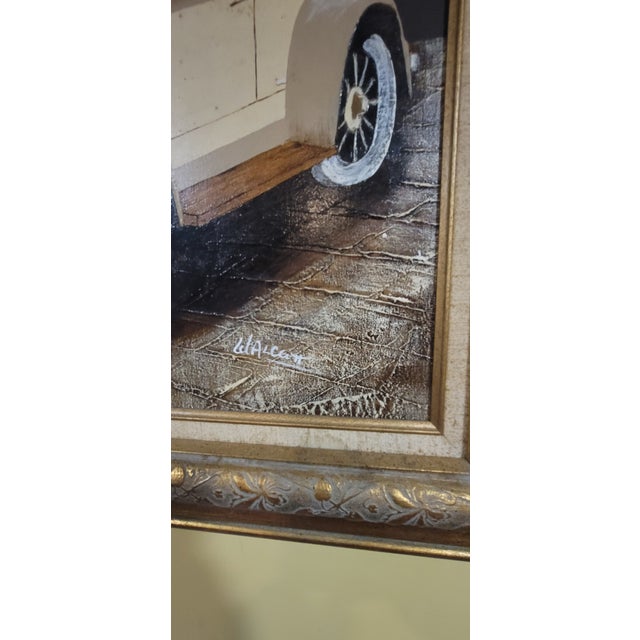 Textile Antique Classic Car /Wall Art / Oil Painting / Frank Walcutt For Sale - Image 7 of 10