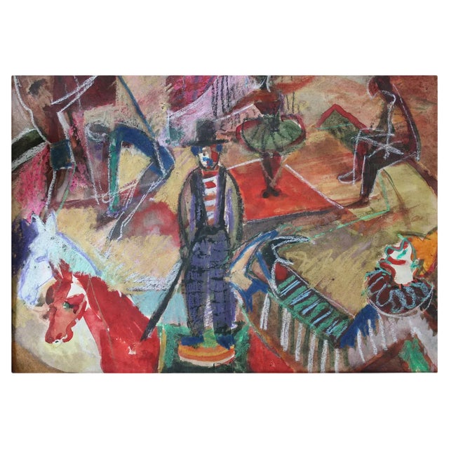 Aleksandra Belcova, Circus, 1970s, Mixed Media on Paper For Sale
