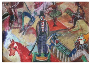 Aleksandra Belcova, Circus, 1970s, Mixed Media on Paper