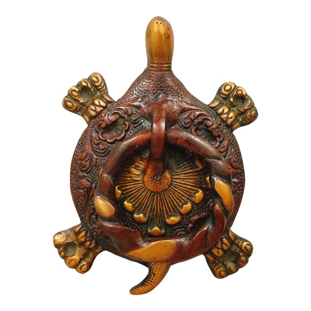 Red Brass Turtle Door Knocker For Sale