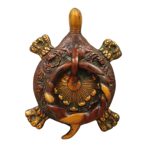 Red Brass Turtle Door Knocker