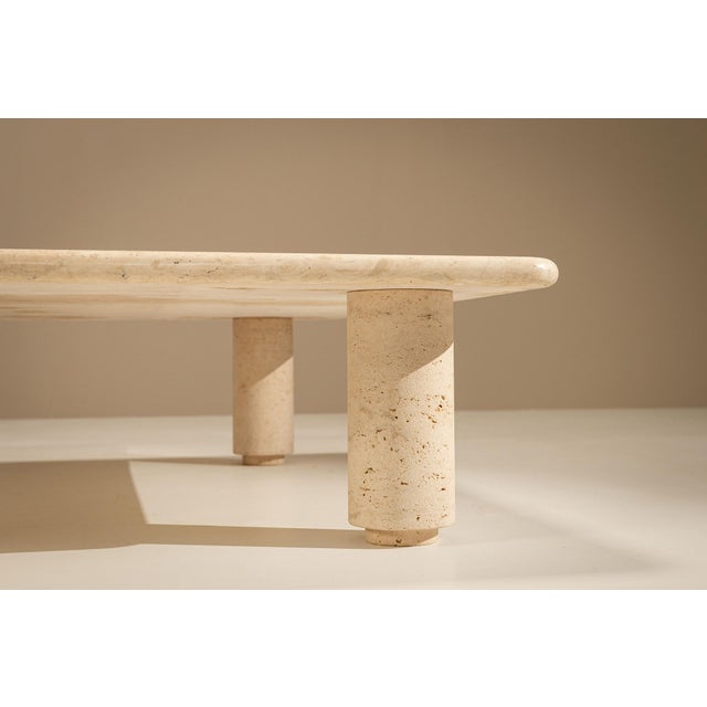 Square Travertine Coffee Table, Italy, 1970s For Sale - Image 12 of 13