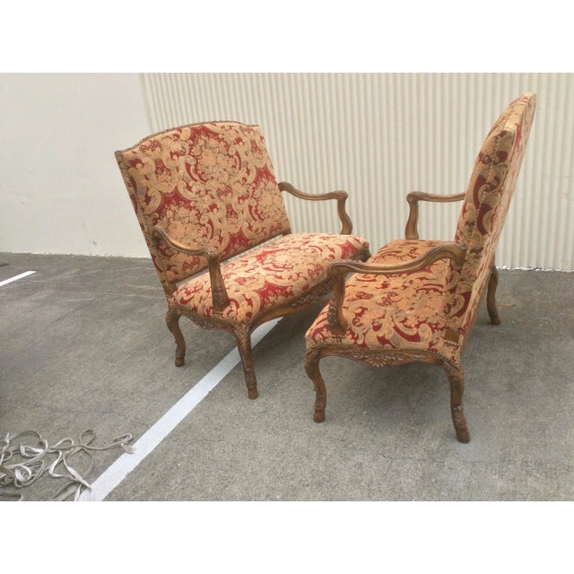 Burgundy 1980s Tuscan Style Settees - a Pair For Sale - Image 8 of 13