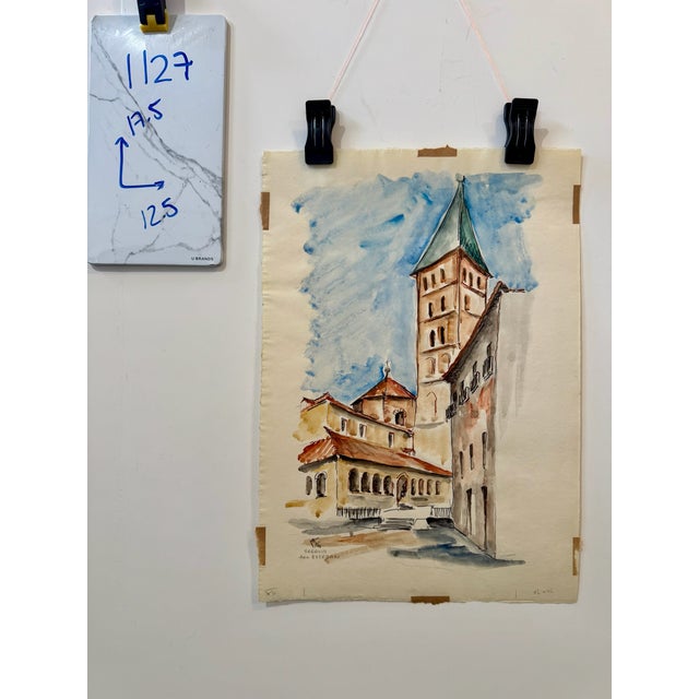 Henry Emil Salloch Original Watercolor on Paper San Esteban, Segovia España. 1972. For Sale In Atlanta - Image 6 of 6