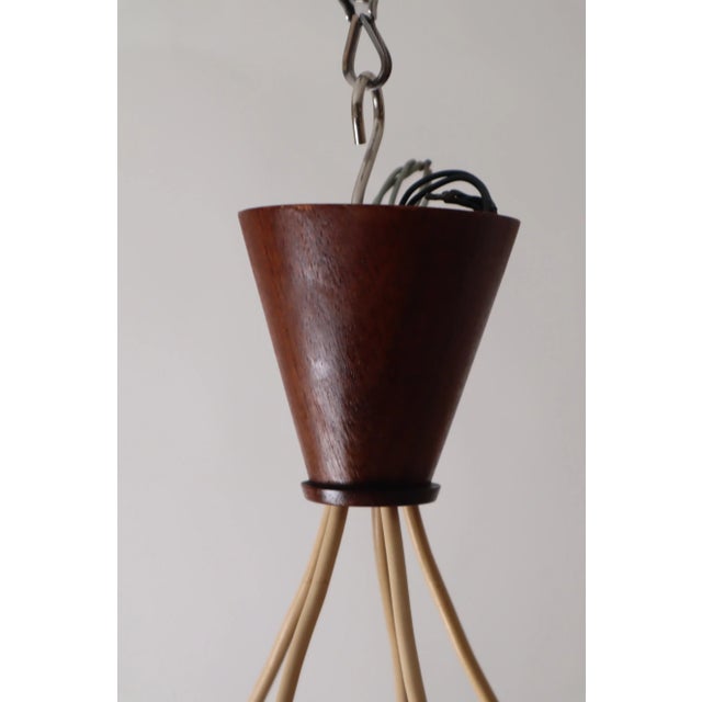 Teak Opal Glass Ceiling Lamp from Temde, 1950s For Sale - Image 11 of 12