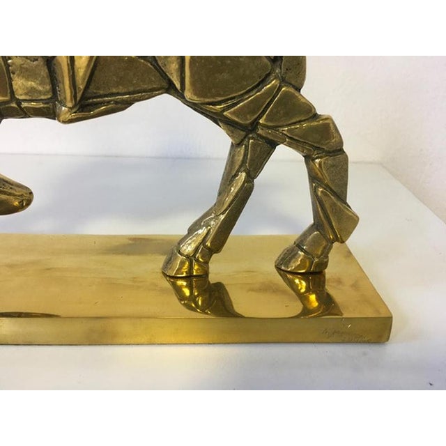 Italian Postmodern Bronze Sculpture of Horse and Rider, 1980 For Sale - Image 9 of 18