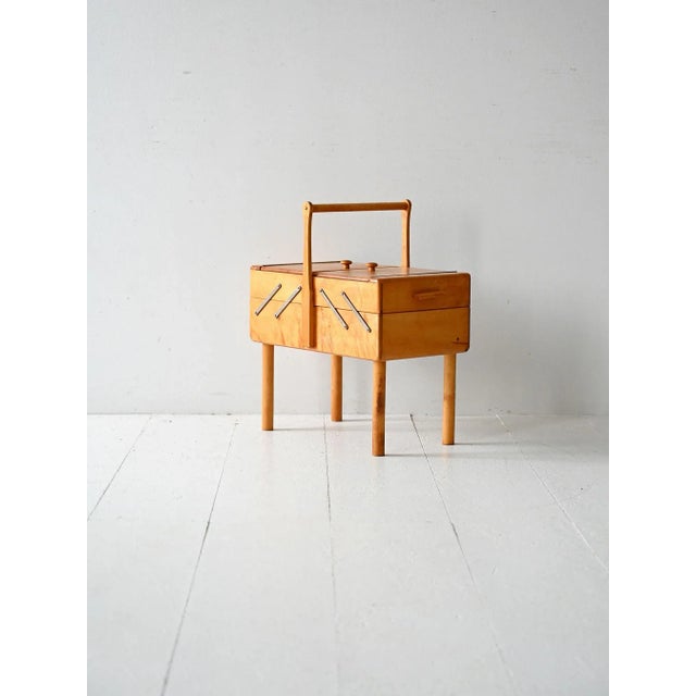 Vintage Scandinavian Birch Sewing Basket, 1950s For Sale - Image 6 of 10