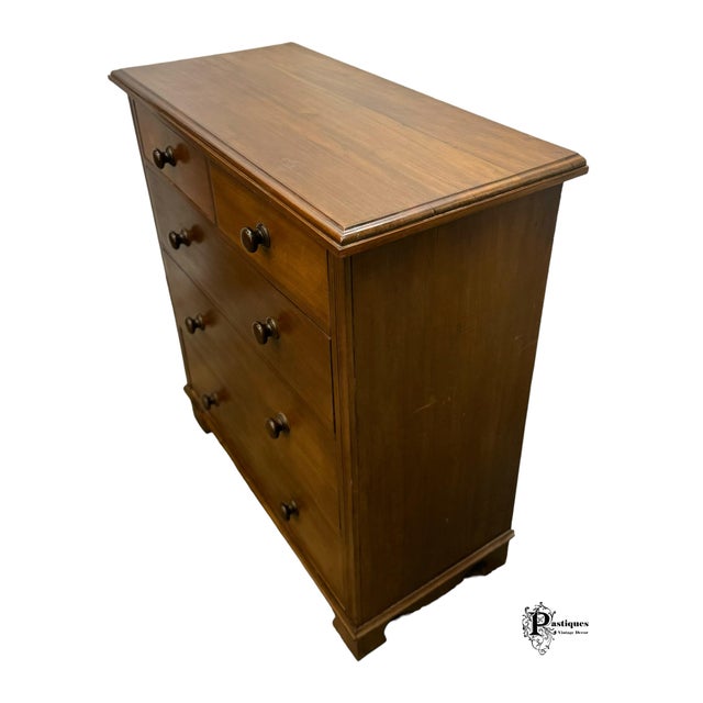 Antique Traditional Colonial Style Walnut Chest of Drawers For Sale - Image 4 of 10