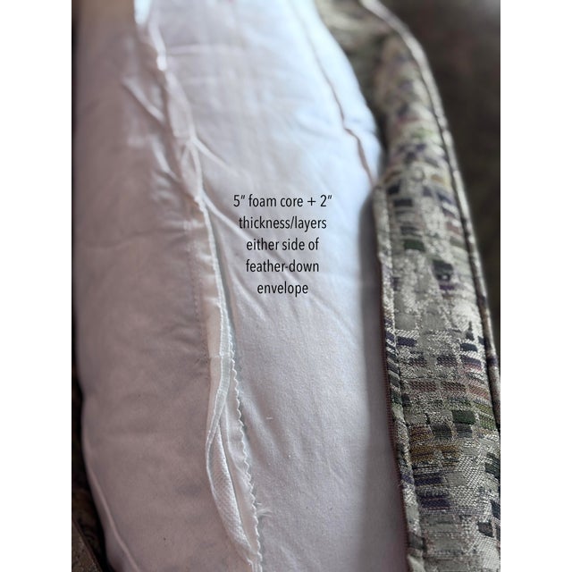 Sherrill Sofa Chaise Amoeba Shaped One Arm With Accent Pillows For Sale - Image 10 of 16