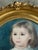 Wood School of Paris, French Oil on Canvas Painting of Young Child Portrait Dressed in Lace Finery, Original Period Oval Gilt Gold Leaf Frame. For Sale - Image 7 of 12