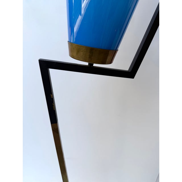 Mid-Century Floor Lamp Brass Metal and Murano Glass by Vistosi, Italy, 1960s For Sale - Image 9 of 12