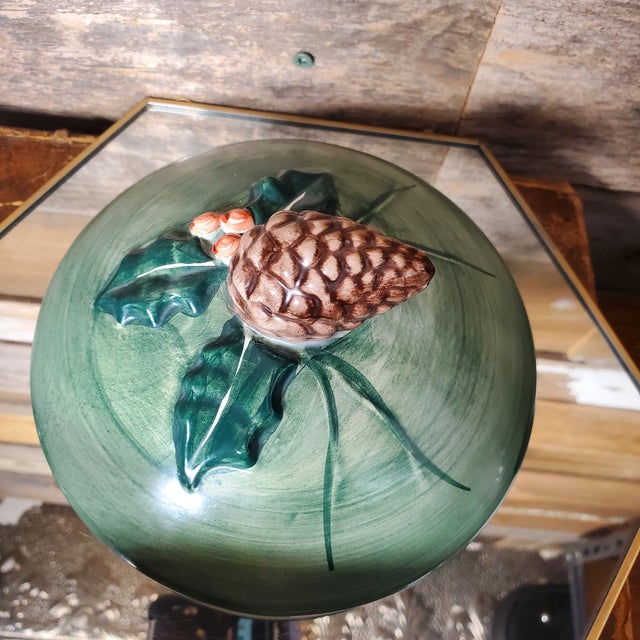 1980s Lenox Seasons Greetings Coffee/Tea/Cookie Canister, Tartan Plaid & Birds For Sale In Dallas - Image 6 of 8