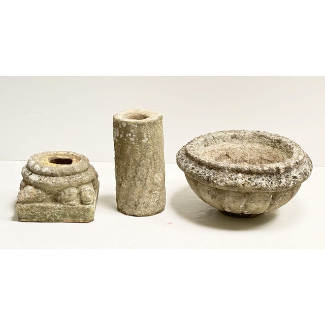 English Garden Stone Planter or Urn on Pedestal Stand in the Medieval Style For Sale - Image 9 of 11