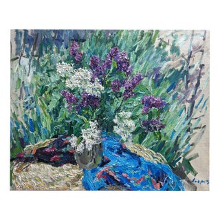 Georgij Moroz, Lilacs in the Garden, 2000, Oil on Canvas For Sale