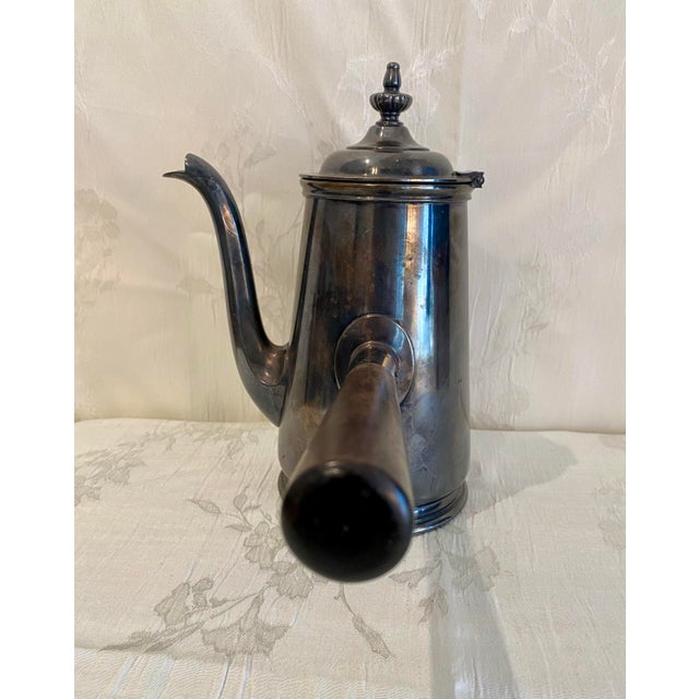 Oxblood Red Antique 1920’s Silver Andrew Johnson Hotel Chocolate Pot For Sale - Image 8 of 10