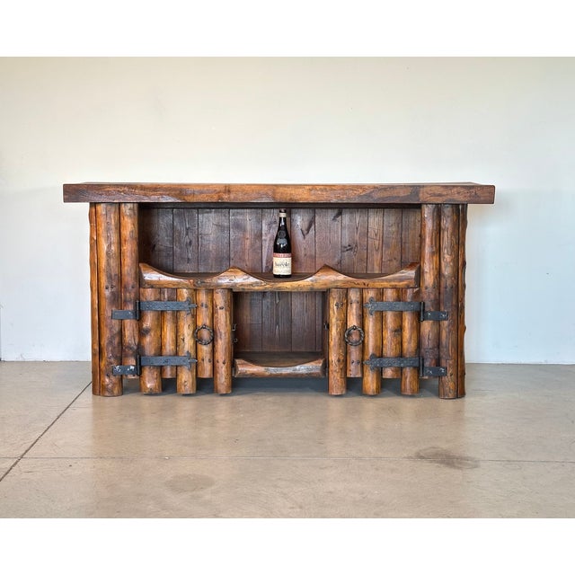 Rustic sideboard from the 1960s, chestnut wood