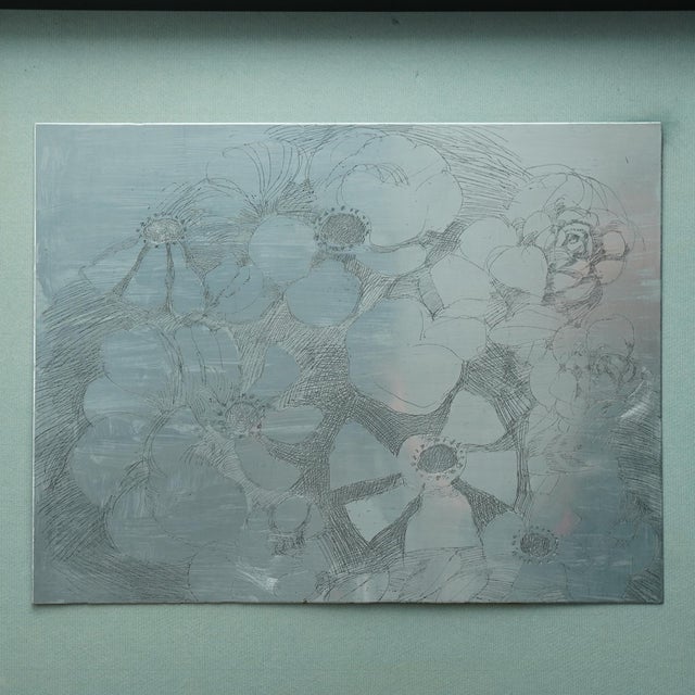 Dietmar Lemcke, Flower Still Lifes, Color Etchings & Original Printing Plate, 1976, Set of 3 For Sale - Image 12 of 18