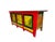 Chinese Late 19th Century Hand Painted Converted Desk Red Gansu Sideboard Cabinet Grain Bin For Sale - Image 3 of 12