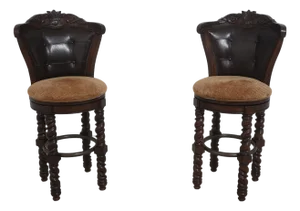 Pair of Legacy Classic Leather Back Bar Stools