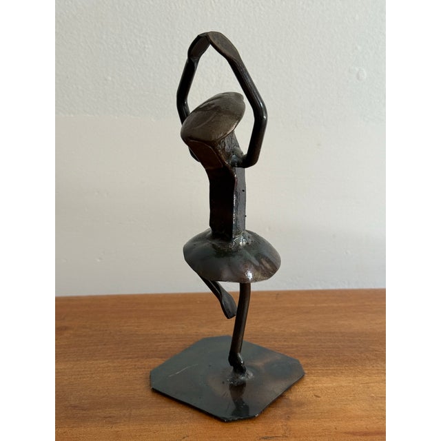 Late 20th Century Industrial Design Brutalist Metal Ballerina Sculpture of Railroad Spike For Sale - Image 6 of 11