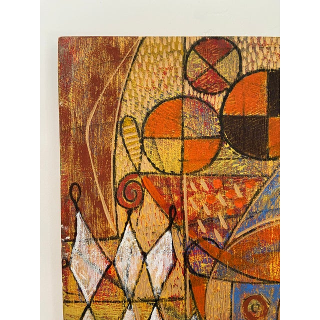 Wood Fulgencio Lazo "Familia" Series Paintings on Wood - Set of 2, Framed For Sale - Image 7 of 12