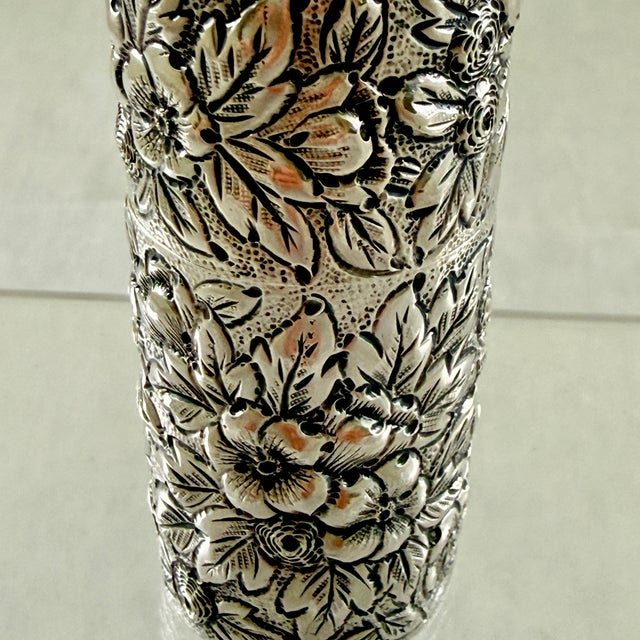 Metal Dominick and Haff Estate Sterling Silver Vanity Hairpin Box For Sale - Image 7 of 12