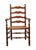 Late 20th Century Statton Furniture Solid Hard Rock Maple Colonial Early American Ladder Back Dining Arm Chair W. Rush Seat For Sale - Image 5 of 11