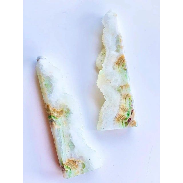 15th Century & Earlier Mint Fluorite Crystal Tower Slabs Bookends - a Pair Display Piece Collector Piece Statement Piece Natural Crystal Mineral For Sale - Image 5 of 8